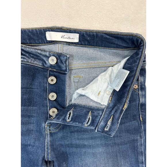 KanCan Jeans Womens 5/26‎ Blue Denim Mid-Rise Skinny Dark Wash Button Fly - Picture 3 of 8